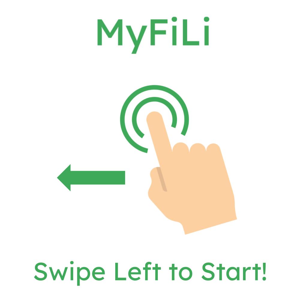 Swipe left to Start Slideshow