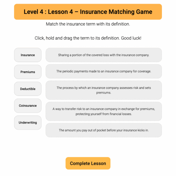 Insurance Matching Game